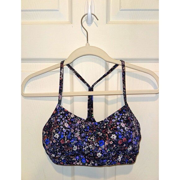 Unbranded Other - Lululemon Purple Floral Flow Y Bra Size 8